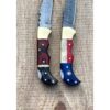 Set of Handmade Damascus Steel Pocket Folding Knives  Camping Hiking Pocket Knife, American flag design Handle, Personalized Gift, Gift For Him USA - Image 2