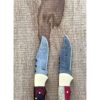 Set of Handmade Damascus Steel Pocket Folding Knives  Camping Hiking Pocket Knife, American flag design Handle, Personalized Gift, Gift For Him USA - Image 3