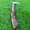 Igorot raindrop Head Axe in Vikings Style Full Tang  Handmade Damascus Unique Hunting Hatchet/Tomahawk Axe - Image 3